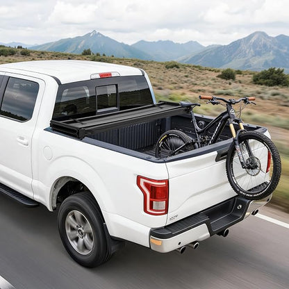 VEVOR Soft Tri-Fold Truck Bed Tonneau Cover, Compatible with 2015-2025 Ford F-150 5.5 ft (67.1 in) Bed, Waterproof Soft Folding Truck Tonneau Cover with 3-Layer PVC and Aluminum Alloy Support Bar