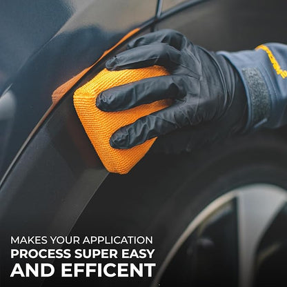 The Rag Company - The Pearl Microfiber Detailing Applicator Sponges (6-Pack) Versatile Detailing Tool, Excellent for Applying Wax, Sealants, Coatings and Other Automotive Products, 3in x 5in, Orange