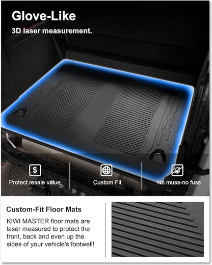 KIWI MASTER Cargo Mat for 2021-2026 Ford Bronco 4-Door, OEM Replacement M2DZ-58047A74-BA, Custom Fit All Weather Rear Cargo Liner, Heavy Duty TPE Tray Trunk Mat, Black
