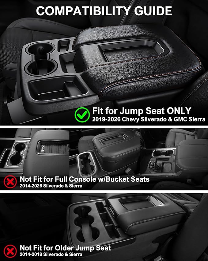 Center Console Hanging Organizer Box with Compartments Compatible with 2019-2026 Chevy Silverado/GMC Sierra 1500, 2020-2026 Silverado/Sierra 2500HD 3500HD Accessories (Split-Bench Folding Seat Only)