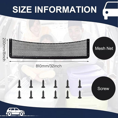 Frienda 2 Pcs Boat Storage Net Bag, ABS Plastic Car Framed Mesh Net Holder, Phone & Cargo Organizer with Screws for Auto, Rv, Boat, Pontoon, Truck Pocket Storage (32 x 8 Inch)