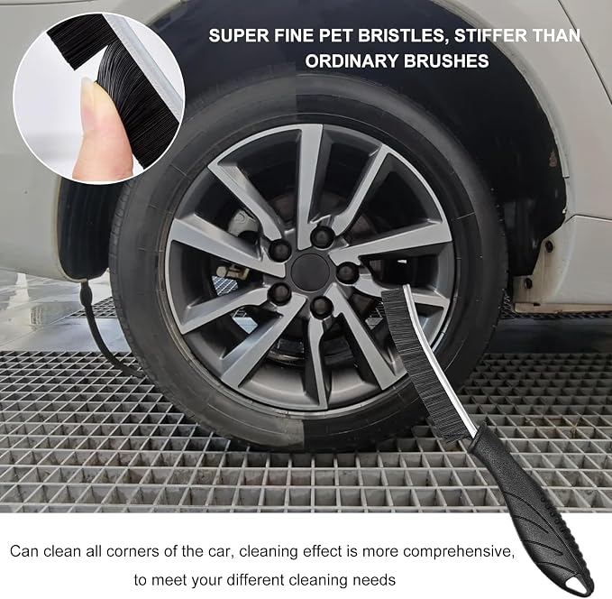 3 PCS Crevice Cleaning Brush, Hard Bristle Car Seat Gap Brushes for Deep Cleaning, Multifunctional Scrub Brush Essential Supplies for Vehicle Window Kitchen Bathroom