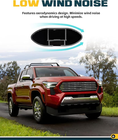 Trumgeta Basic Model Roof Rack Cross Bars Fit for 2024 2025 2026 Toyota Tacoma Double Cab Crossbars Luggage Cargo Carrier for Cargo Bike Kayak Snowboard No Drill Rooftop Accessories