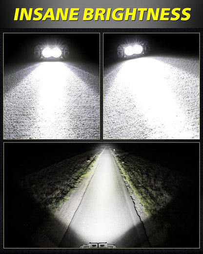 Flush Mount LED Pods Spot 40W CREE LED Flush Mount Bumper Lights | Offroad Driving Lights Backup Reverse Fog Light Pods for Trucks Pickup UTV ATV SUV