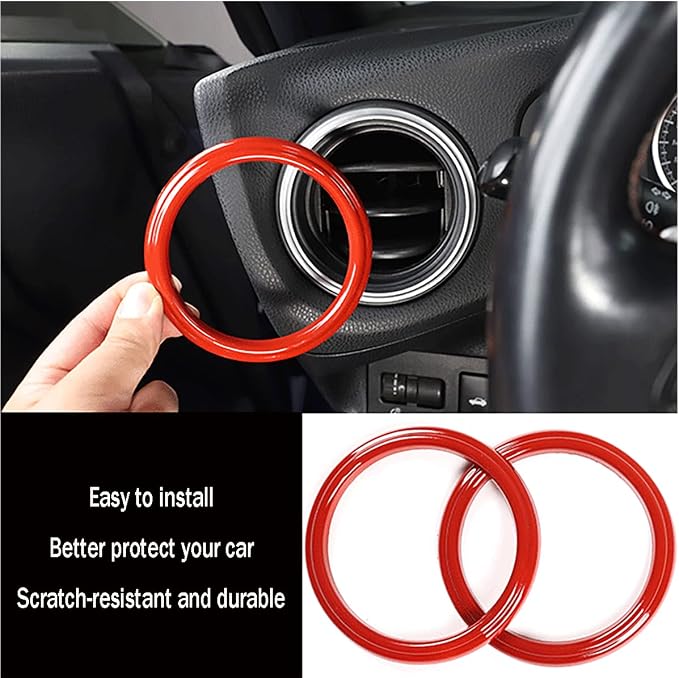 Car Accessories Fit for Subaru BRZ &Toyota 86 Accessories 2012-2020 Interior Center Consoles Decoration AC Air Outlet Vent Front + Side Frame Trims Cover kit (Red) ABS 2 PCS