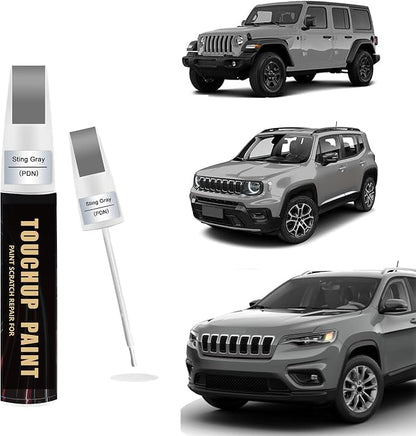 Sting Gray(PDN) Car Paint Touch Up Pen Compatible with JEEP, 2-In-1 Color Accurate Touch Up Car Scratch Repair Paint Match JEEP Series Automotive Scratch Remover for Nicks & Chips Repair