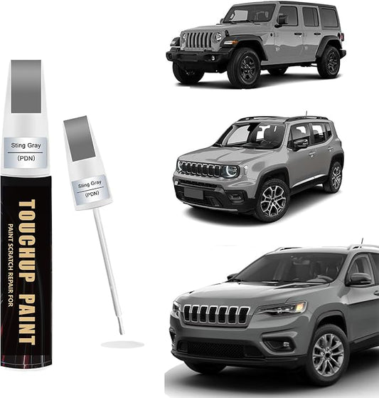 Sting Gray(PDN) Car Paint Touch Up Pen Compatible with JEEP, 2-In-1 Color Accurate Touch Up Car Scratch Repair Paint Match JEEP Series Automotive Scratch Remover for Nicks & Chips Repair