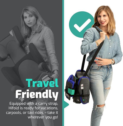 Mifold Hifold Adjustable Kids High Back Booster Car Seat with Strap – Ocean Blue