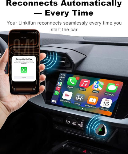 Mini Wireless Carplay Adapter, Compatible with Apple iPhone iOS 10+ Android 11+, Plug & Play, Compact Design for iPhone & Android with USB-A/Type-C Port