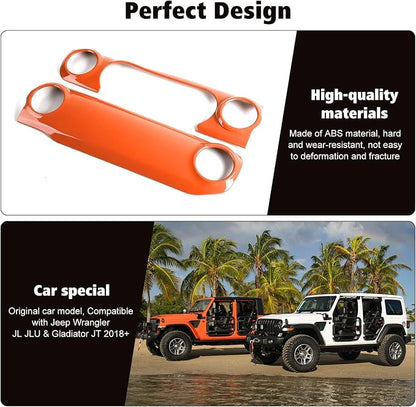 RT-TCZ Center Console Trim Cover Dashboard Control Panel Cover Decorative Interior Accessories for Jeep Wrangler JL JLU & Gladiator JT 2018-2022,Orange