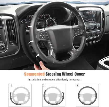 Aimato Customized Steering Wheel Cover for Chevy Silverado 1500 2014-2018/2500 3500 2015-2019/Suburban Tahoe 2015-2020/Traverse 2018-2023,Thin,Anti-Slip,Scratch-Resistant Car Accessory for Chevrolet