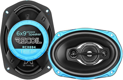 RECOIL RCX694 Echo Series 4-Way 6X9-Inch Car Audio Coaxial Speaker System with Grilles Pair