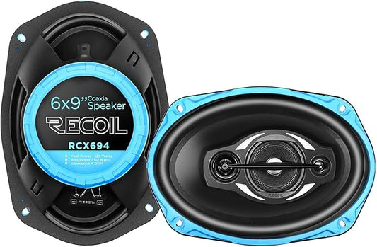 RECOIL RCX694 Echo Series 4-Way 6X9-Inch Car Audio Coaxial Speaker System with Grilles Pair