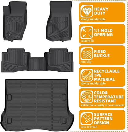 Floor Mats for Jeep Grand Cherokee 2005 2006 2007 2008 2009 2010, Grand Cherokee WK Laredo, Limited, Summit Floor Mats, TPE Summer Winter Non-Slip Floor Liners Car Accessories
