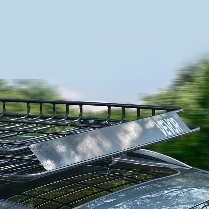VEVOR Roof Rack Basket, 64 x 50 x 4.1 in, Universal Rooftop Cargo Carrier with Two 35.4 x 39.4 in Cargo Net,150 lbs Max Car Top Luggage Holder, 4.1 in Fence, Anti-Rust Alloy Steel, for SUV Truck Car