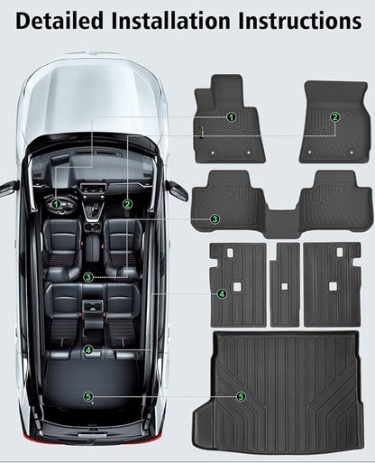 Floor Mats Custom Fit for BMW X3 2025 2026 M50/30 xDrive Trunk Mat with Backrest Mat All Weather TPE Rubber Cargo Liner Anti-Slip Full Set for BMW X3 Accessories (Trunk Mat+Backrest Mats+Floor Mats)