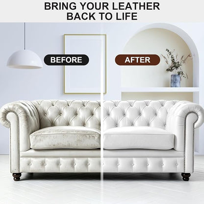 STARTSO WORLD Leather Recoloring Balm - Repair Kit for White Furniture and Car Seats | Scratch Remover, Restores Faded Leather