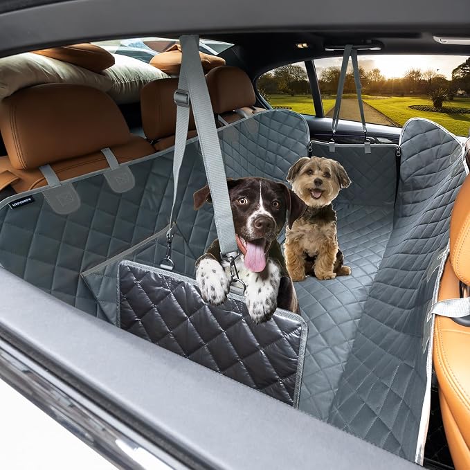 URPOWER Dog Car Seat Cover for Pets 100% Waterproof Seat Cover Hammock 600D Heavy Duty Scratch Proof Nonslip Durable Soft Back Seat Covers for Full Size Trucks