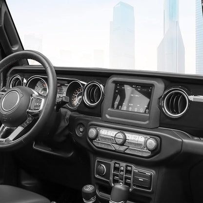 RT-TCZ Center Console Trim Cover Dashboard Control Panel Cover Decorative Interior Accessories for Jeep Wrangler JL JLU & Gladiator JT 2018-2022,Black