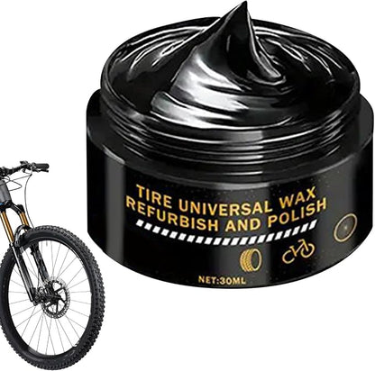 Tire Wax - Wheel Shine Paste, Rim Polishing Cream | Car Detailing Dressing Solution Bike Rubber Restoration Cleaner surfece treatmant Outdoor Gloss Finisher Auto Maintenance Product Use