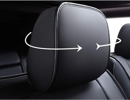 Huidasource Grand Cherokee Seat Covers, 2 Pieces Waterproof Leather Customized Car Seat Cushion Covers Protectors Compatible with Jeep Grand Cherokee 2011-2022 (2Pcs Front/Black)