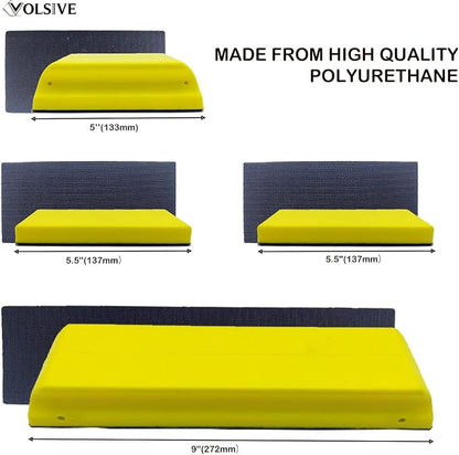 Hand Sanding Block Set of 7, Rectangle Sanding Blocks Auto Body with 20Pcs Hook and Loop Sandpaper,Flexible for Automotive Paint and Woodworking Sand Furniture Home Arts and DIY Crafts