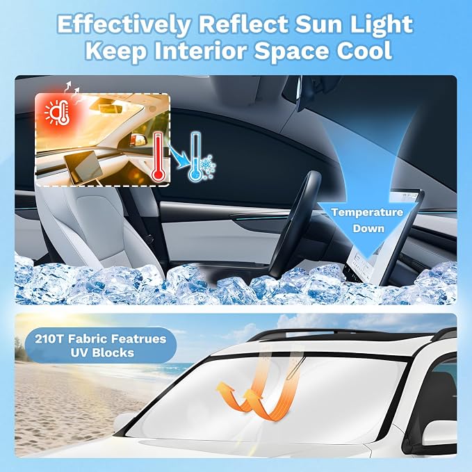 KUST Car Window Shades for Ford Bronco Sport 2021-2025 2026 Windshield Sun Shade Side Window Cover UV Block Privacy Protection Accessories for Camping Blackout Rear Back Full Set 8PCS