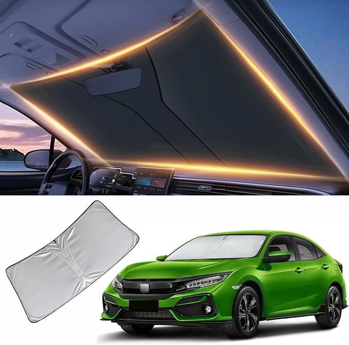 Windshield Sun Shade for Honda Civic Front Window Shades Cover for 2007-2024 2025 2026 Civic Windshield Sun Visor Protector Car Accessories