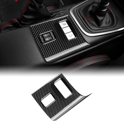 AIRSPEED Hard Carbon Fiber for Toyota GR86 Subaru BRZ 2021 2022 2023 2024 2025 Car Seat Heating Control Button Cover Center Console Interior Trim Accessories, Black, Manual Transmission