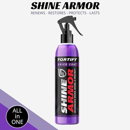 SHINE ARMOR Fortify Quick Coat High Performance Ceramic Coating, Car Wax Spray, Hydrophobic Top Coat Polish and Polymer Paint Sealant Protection for Vehicle Leather Seat, Tires, Bumpers, Rims Made in