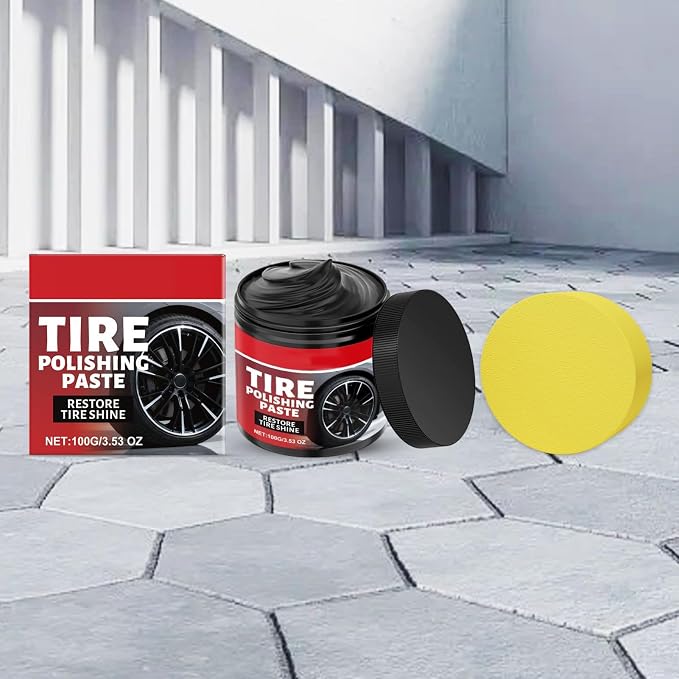 Car Wheel Shine,Automotive Tire Care Product,Wheel Shine Balm with Sponge Applicator-100g