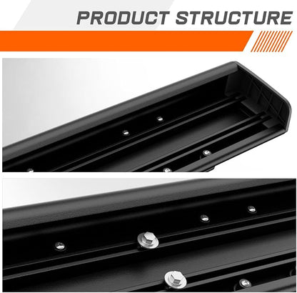 6" Running Boards Side Step Bars Compatible with 2009-2024 Dodge Ram 1500 2500 3500 Crew Cab, Aluminum Flat Side Truck Running Boards, Black