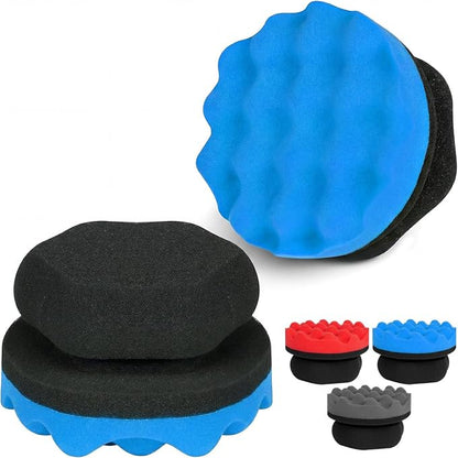6 Pack Large Tire Shine Applicator Pad - Hex Grip Tire Applicator Sponge,Reusable Foam Sponge Tool for Car,Ideal for Applying Tire Shine & Tire Cleaner After Car Wash,Car Cleaning (Blue, 6 Pack)