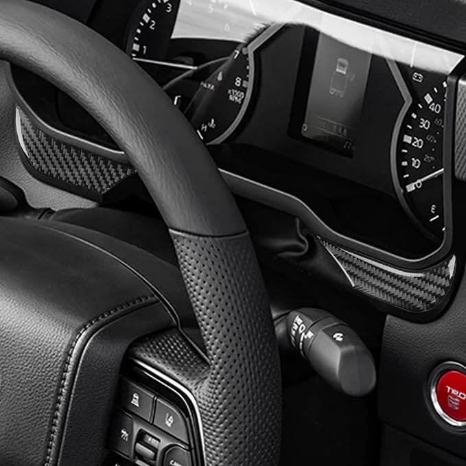 NVCNX Real Premium Carbon Fiber for Toyota Tundra 2022-2026 / Sequoia 2023-2026 2024 2025 Truck Pickup SUV Car Dash Instrument Cluster Cover Interior Trim Accessories Thick Overlay Sticker Decal 2PCs