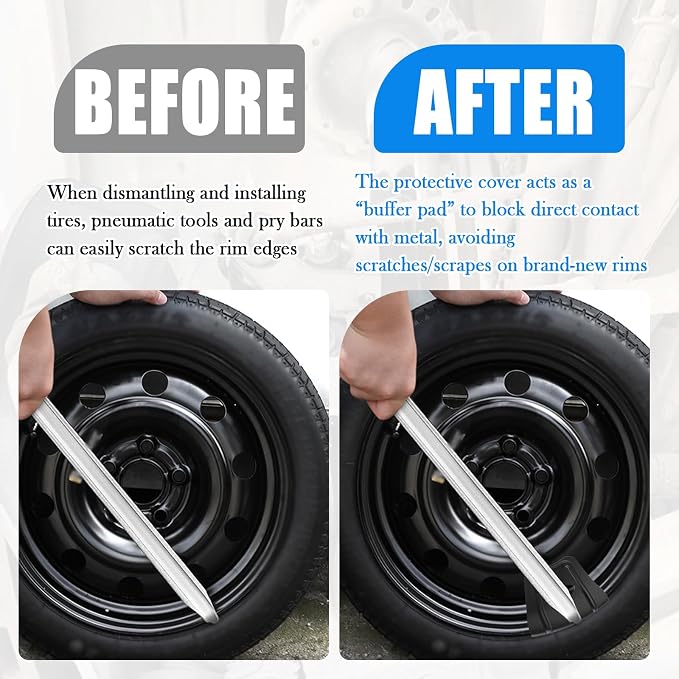 Junecarp 2PCS Rim Protector for Car Wheels,Non-Slip Wheel Rim Protector with Double Rib & Finger Hole Design,Professional Motorcycles Tire Rims Protectors for Tire Replacement and Repair