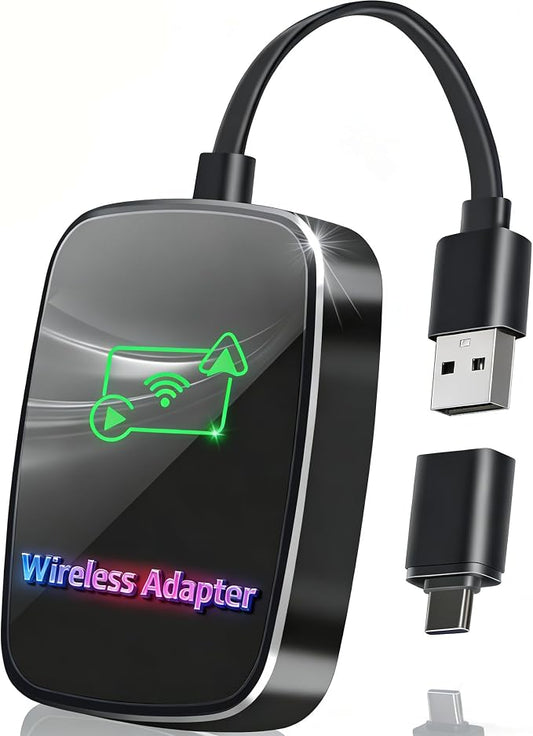 Omeyo Wireless CarPlay Adapter for CarPlay & Android Auto, Auto Connect 2026 Wireless Upgrade, Plug & Play 5.8GHz WiFi in 10s, Stable No Lag for Factory Wired Cars, Compatible with iPhone & Android