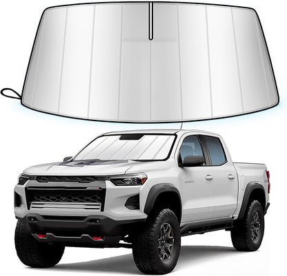 Windshield Sun Shade for Chevy/Che-vrolet Colorado 2023-2026/GMC Canyon 2023-2026, Custom Fit Folding Design Front Window Sunshade Accessories for Interior Protector, Blocks UV