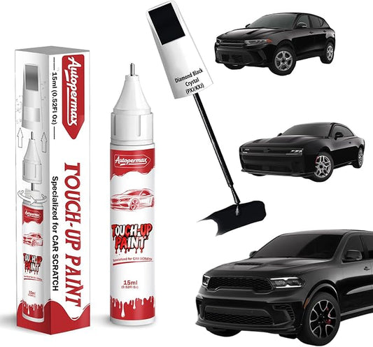 Diamond Black Crystal(PXJ/KXJ) Car Touch Up Paint for Dodge, Color Accurate Two-In-One Car Paint Scratch Repair Pen, Professional Scratch Remover for Vehicles Chips and Nicks Scuff