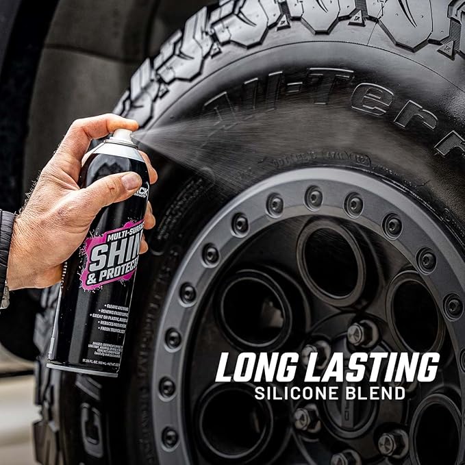 Slick Products Shine & Protectant Spray 17.35 FL OZ. - High Gloss Clear Coating Renew Vinyl, Plastic, Rubber, Trim, Tire, Car, Truck, Motorcycle, Dirt Bike (4-Pack)
