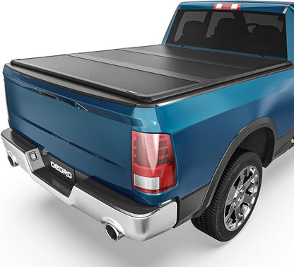 OEDRO FRP Hard Tri-fold Tonneau Cover Fold Truck Bed Covers Compatible with 2002-2026 Dodge Ram 1500 (Inclu. Classic & New), 2003-2026 Dodge Ram 2500 3500 with 6.4 Feet Bed w/o Ram Box