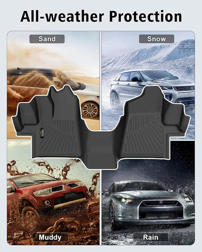 Floor Mats Custom for Ford Transit 2015-2021 150/250/350/350HD w/Carpet Flooring (Not for Transit Connect Models) All Weather TPE Rubber 1st Row Anti-Slip Floor Liners for Transit Accessories