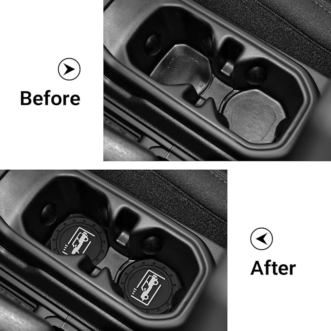 Car Cup Holder Coasters for Jeep Wrangler JL JK JLU and Jeep Gladiator JT Accessories Universal Car Cup Non-Slip Silicone Holder Coasters Interior Accessories (Black White)