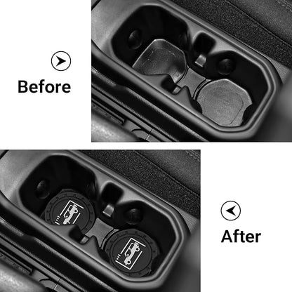 Car Cup Holder Coasters for Jeep Wrangler JL JK JLU and Jeep Gladiator JT Accessories Universal Car Cup Non-Slip Silicone Holder Coasters Interior Accessories (Black White)