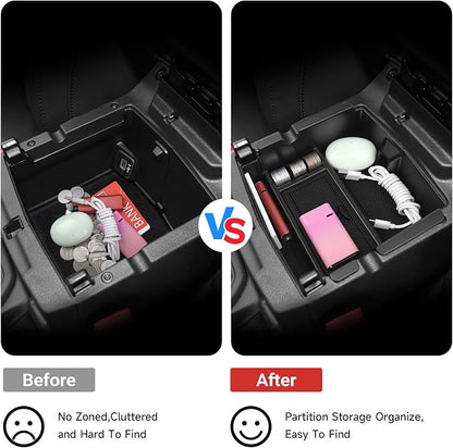 Center Console Organizer Tray for 2018-2025 2026 Jeep Wrangler JL JLU 4XE and 2020-2025 2026 Gladiator JT Insert Tray Center Console Armrest Box Accessories