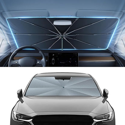 Autorder Windshield Sun Shade Umbrella for 2017-2025 2026 Mazda CX-5 CX5 Accessories,Upgraded Ice Crystal Material,Easy Setup Umbrella Sunshade for Car Windshield,100% Sun Blocking