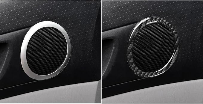 NVCNX Real Premium Carbon Fiber for Toyota 2nd Gen Tacoma Accessories 2005-2015 2006 2007 2008 2009 2010 2011 2012 2013 2014 Car Door Speaker Ring Cover Interior Trim Sticker Decal 2PCs