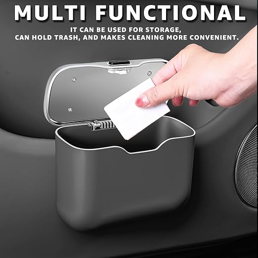 HOLDCY Car Trash Can, Waterproof Multi‑Functional Auto Trash Bin for Door/Console/Seat Back, Universal Vehicle Garbage Can for Car/Truck/SUV Drivers (Black)