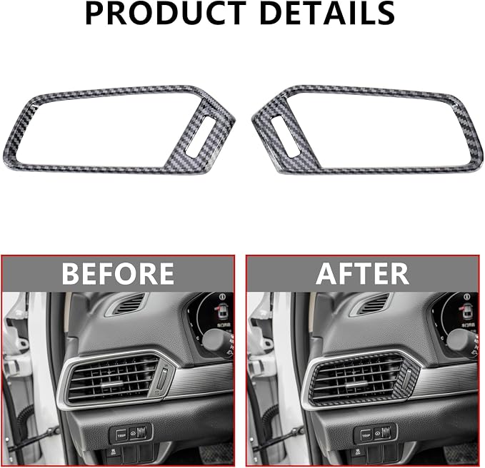 20 Pcs Carbon Fiber Interior Kit, Gear Shift Panel Cover AC Air Vent Cover Side Door Panel Strip Cover Steering Wheel Cover Compatible with Honda Accord 10th Gen 2018-2022