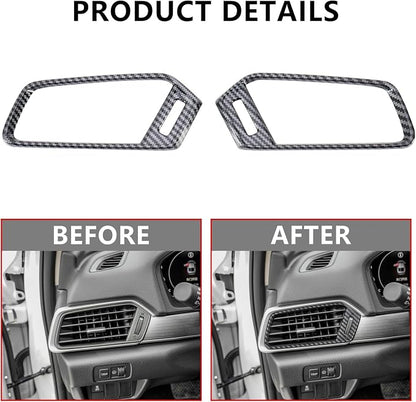 20 Pcs Carbon Fiber Interior Kit, Gear Shift Panel Cover AC Air Vent Cover Side Door Panel Strip Cover Steering Wheel Cover Compatible with Honda Accord 10th Gen 2018-2022