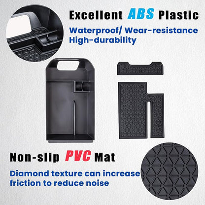 2PCS Center Console Organizer Tray and Armrest Storage Box Compatible with Toyota RAV4 2025 2024 2023 2022 2021 2020 2019 Insert Secondary Storage box Accessories